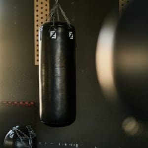 punching bag in gym