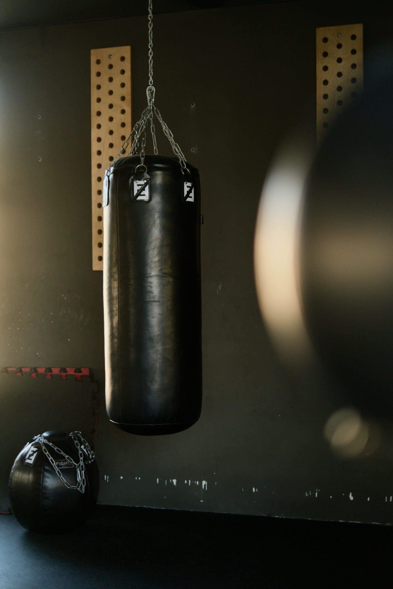 punching bag in gym